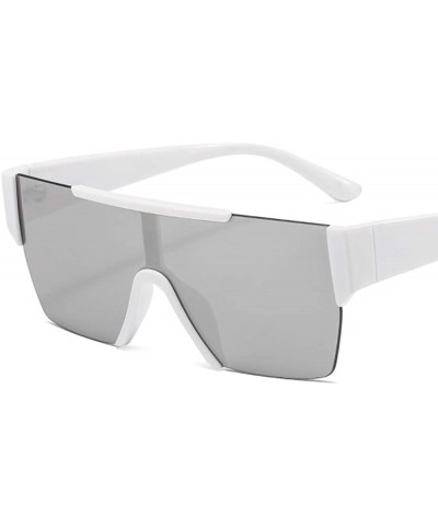 Men Women Oversized Visor Sunglasses Futuristic Rimless Mirror Sunglasses Unisex Gift - C8 - CM196U40L3L $11.91 Oversized