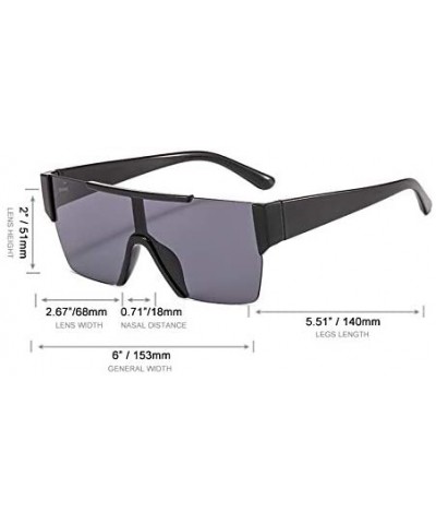 Men Women Oversized Visor Sunglasses Futuristic Rimless Mirror Sunglasses Unisex Gift - C8 - CM196U40L3L $11.91 Oversized