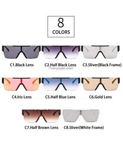 Men Women Oversized Visor Sunglasses Futuristic Rimless Mirror Sunglasses Unisex Gift - C8 - CM196U40L3L $11.91 Oversized