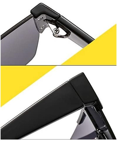 Men Women Oversized Visor Sunglasses Futuristic Rimless Mirror Sunglasses Unisex Gift - C8 - CM196U40L3L $11.91 Oversized