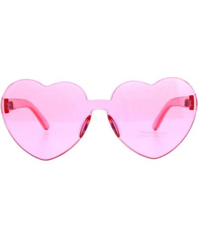 Monoblock Heart Shape Sunglasses Womens Fashion Shades UV 400 - Pink - C518DKO6G3N $8.25 Oversized