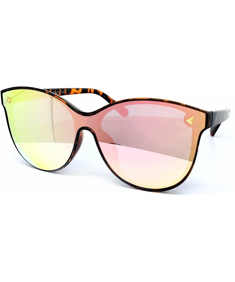 7123 Oversize Wraparound Semi-Rimless Shield Lens Womens Mens Sunglasses - Semi-rimless - CJ1833MQ2H3 $8.48 Rimless