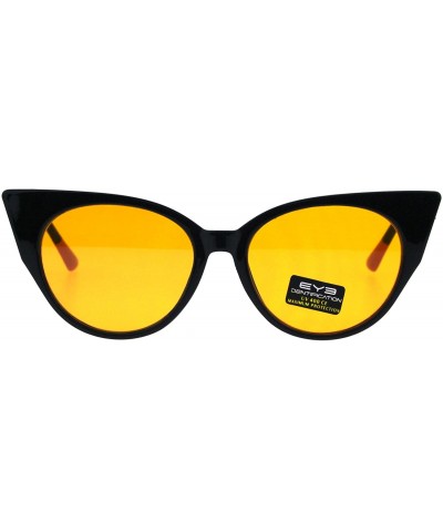 Womens Pop Color Lens Cat Eye Retro Plastic Designer Sunglasses - Orange - CH18GXRHUDO $10.89 Square