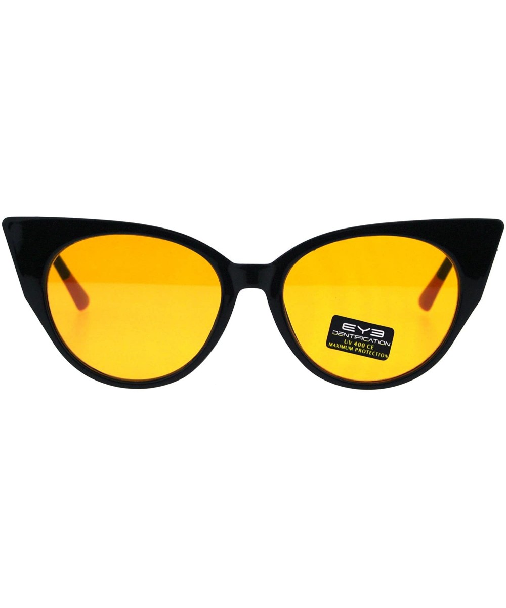 Womens Pop Color Lens Cat Eye Retro Plastic Designer Sunglasses - Orange - CH18GXRHUDO $10.89 Square