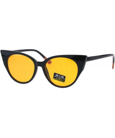 Womens Pop Color Lens Cat Eye Retro Plastic Designer Sunglasses - Orange - CH18GXRHUDO $10.89 Square