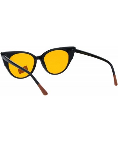 Womens Pop Color Lens Cat Eye Retro Plastic Designer Sunglasses - Orange - CH18GXRHUDO $10.89 Square