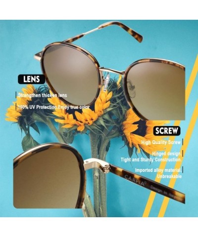 Retro Round Polarized Sunglasses for Women UV400 Protection Driving Travel Outdoors Eyewear CA1949 - CU1952OI4OW $11.08 Round