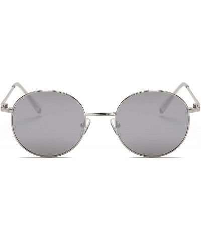 Retro Vintage Metal Circle Round UV Protection Unisex Fashion Sunglasses - Grey - C418IOIL66D $7.44 Round