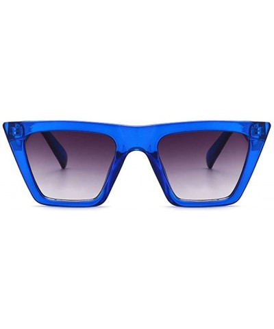 Fashion Square Sunglasses for Woman Leopard Gradient Lens Men's Sunglasses UV400 - Blue - C618SYA22ZK $10.47 Square