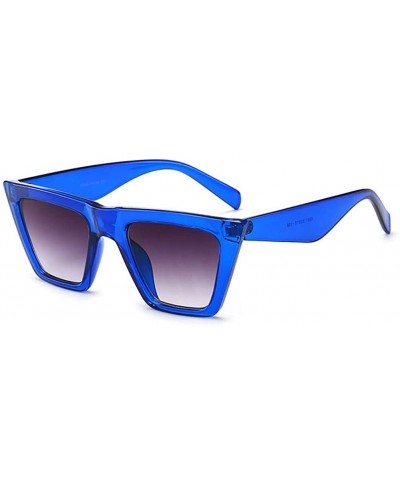 Fashion Square Sunglasses for Woman Leopard Gradient Lens Men's Sunglasses UV400 - Blue - C618SYA22ZK $10.47 Square