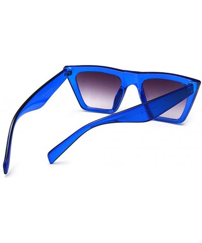 Fashion Square Sunglasses for Woman Leopard Gradient Lens Men's Sunglasses UV400 - Blue - C618SYA22ZK $10.47 Square