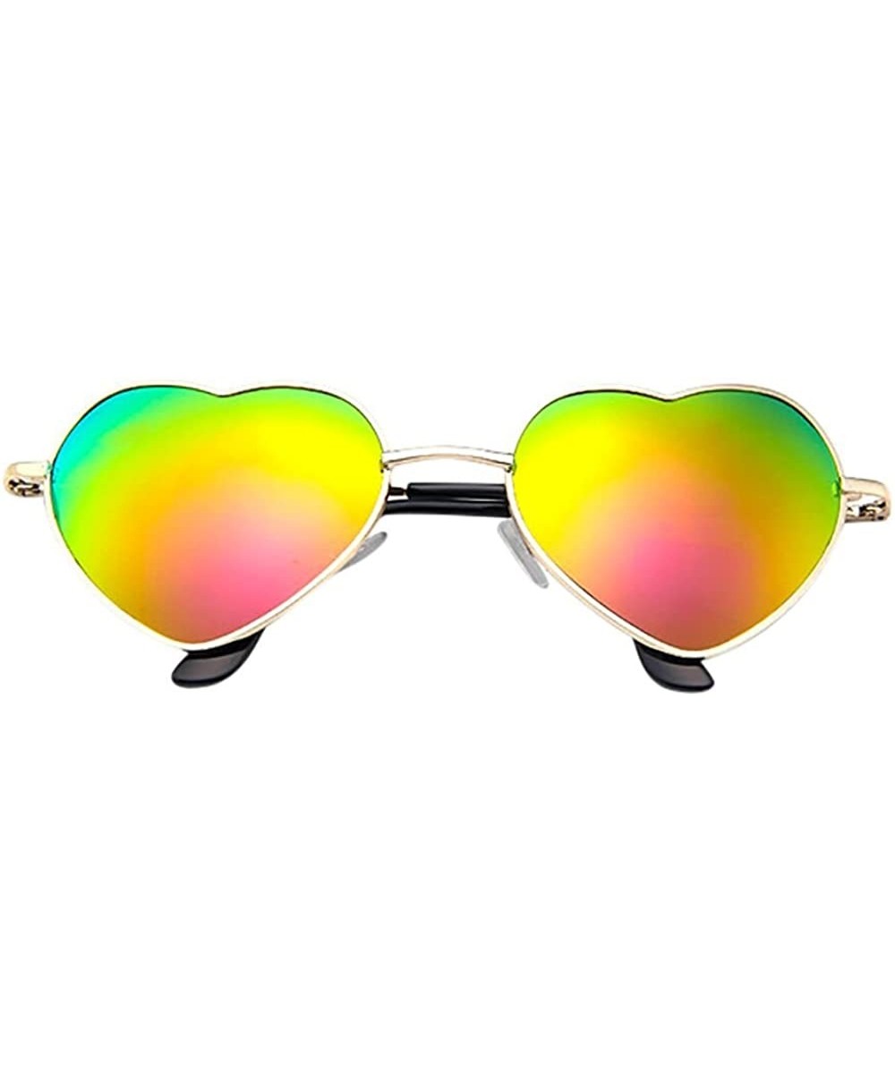 Womens Heart Sunglasses Trendy Thin Metal Frame Sun-Glasses Cute Lovely Heart Style for Women - B - CJ195IQQ58K $4.45 Oval