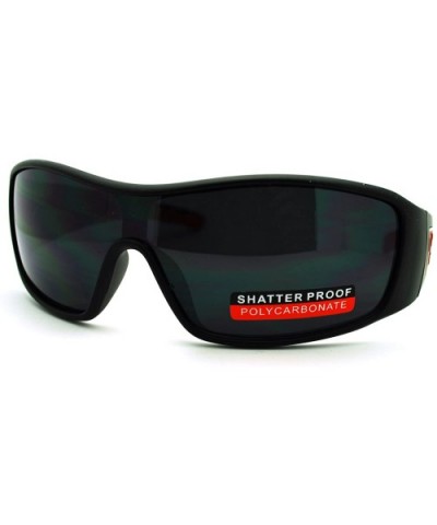 Men's Lite Weight Sports Sunglasses Oval Rectangular Wrap - Black Red - CL11N870KJ5 $5.37 Wrap