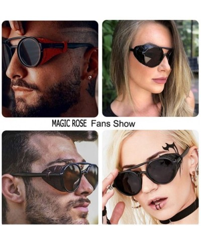 Polarized Sunglasses for Men and Women Retro Steampunk Round Frame Driving Sun glasses 100% UV Blocking - CW198KGNS77 $10.81 ...