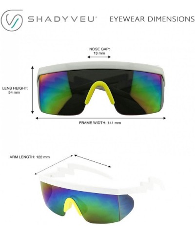 Rimless Mirrored Performance Sunglasses - White Frame With Yellow Nose Pads - CQ197HMUR3A $6.54 Sport