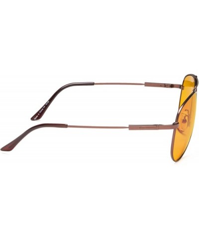 Large Memory Frame Blue Light Blocking Glasses for Men - Brown - CM18IWICL4E $35.22 Aviator