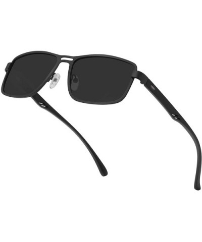 Vintage Square Polarized Sunglasses Men Women Shades - Grey Lens/Mattblack Frame - C91945AHYD4 $8.19 Square