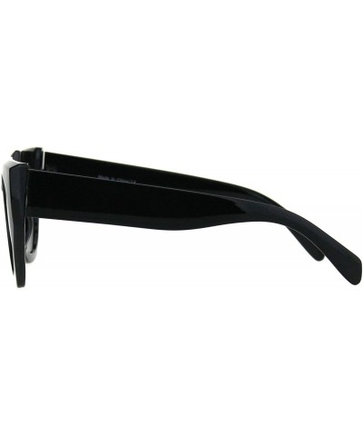 Womens Futuristic Squared Cat Eye Keyhole Plastic Sunglasses - All Black - C918HD04TYC $10.12 Cat Eye