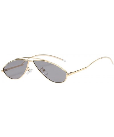 Womens Sunglasses - Vintage Cat Eye Irregular Oval Sun Glasses Metal Frame - A - CM18DTTQEL9 $4.22 Oval