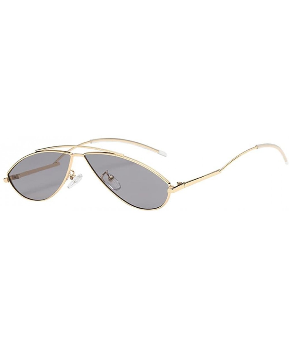 Womens Sunglasses - Vintage Cat Eye Irregular Oval Sun Glasses Metal Frame - A - CM18DTTQEL9 $4.22 Oval