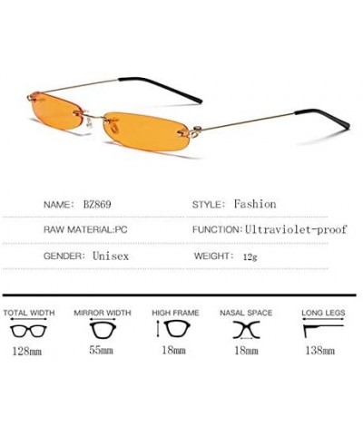 Rimless Rectangle Sunglasses Unisex Designer Tiny Narrow Frameless Tint Sun Glasses Shades - 1 - CC18Y92DZHI $13.40 Square