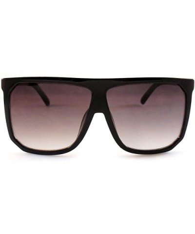 Unisex Oversize Flat Top Square Gradient flat Lens Sunglasses A017 - Black/ Black Gradient - CO185ELI6W9 $7.84 Square