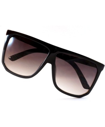 Unisex Oversize Flat Top Square Gradient flat Lens Sunglasses A017 - Black/ Black Gradient - CO185ELI6W9 $7.84 Square