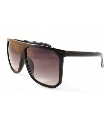 Unisex Oversize Flat Top Square Gradient flat Lens Sunglasses A017 - Black/ Black Gradient - CO185ELI6W9 $7.84 Square