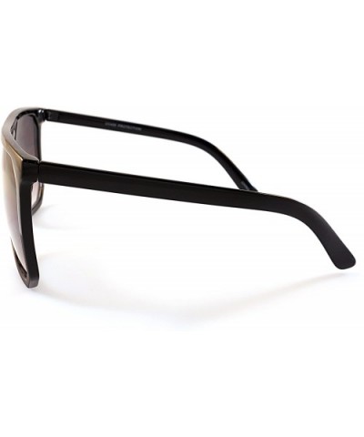 Unisex Oversize Flat Top Square Gradient flat Lens Sunglasses A017 - Black/ Black Gradient - CO185ELI6W9 $7.84 Square