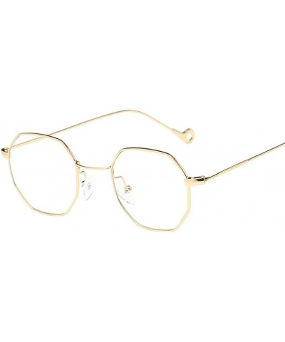 Unisex Sunglasses - Women Men Fashion Irregularity Metal Frame Glasses Classic Sunglasses (Gold) - Gold - CH18E4QDUQI $5.14 A...