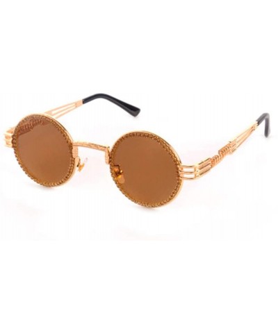 Rhinestone Retro Round Diamond Sunglasses Women's Multicolor Lenses - 3 - CO190HCSDRK $22.96 Round