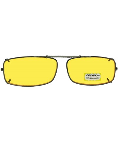 Extra Skinny Rectangle Non Polarized Yellow Clip on - Dark Bronze Frame-yellow Lenses - CH193I5Y0TX $11.68 Rectangular