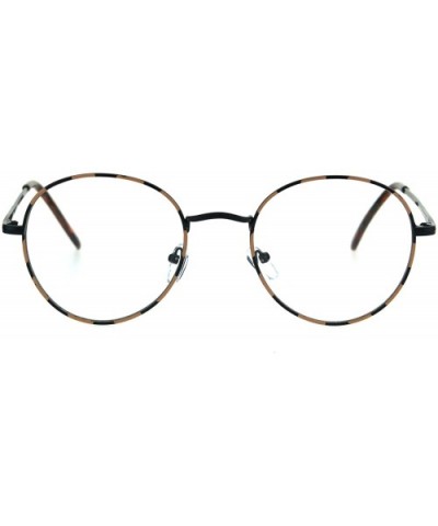 Classic 90s Metal Rim Round Clear Lens Eye Glasses Frame - Black Tortoise - CT1852USWZI $7.13 Round