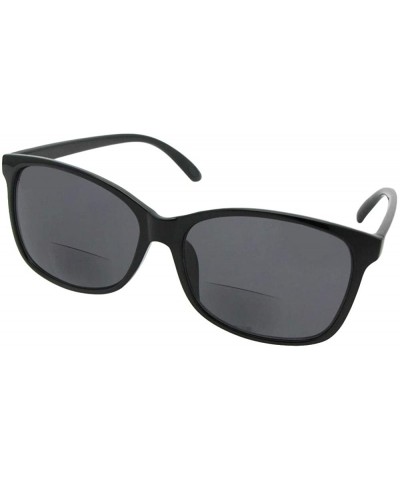 Vintage Retro Bifocal Sunglasses B115 - Shiny Black-gray Lenses - CG18COU0XZQ $12.95 Square