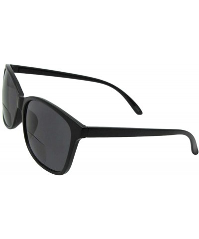 Vintage Retro Bifocal Sunglasses B115 - Shiny Black-gray Lenses - CG18COU0XZQ $12.95 Square