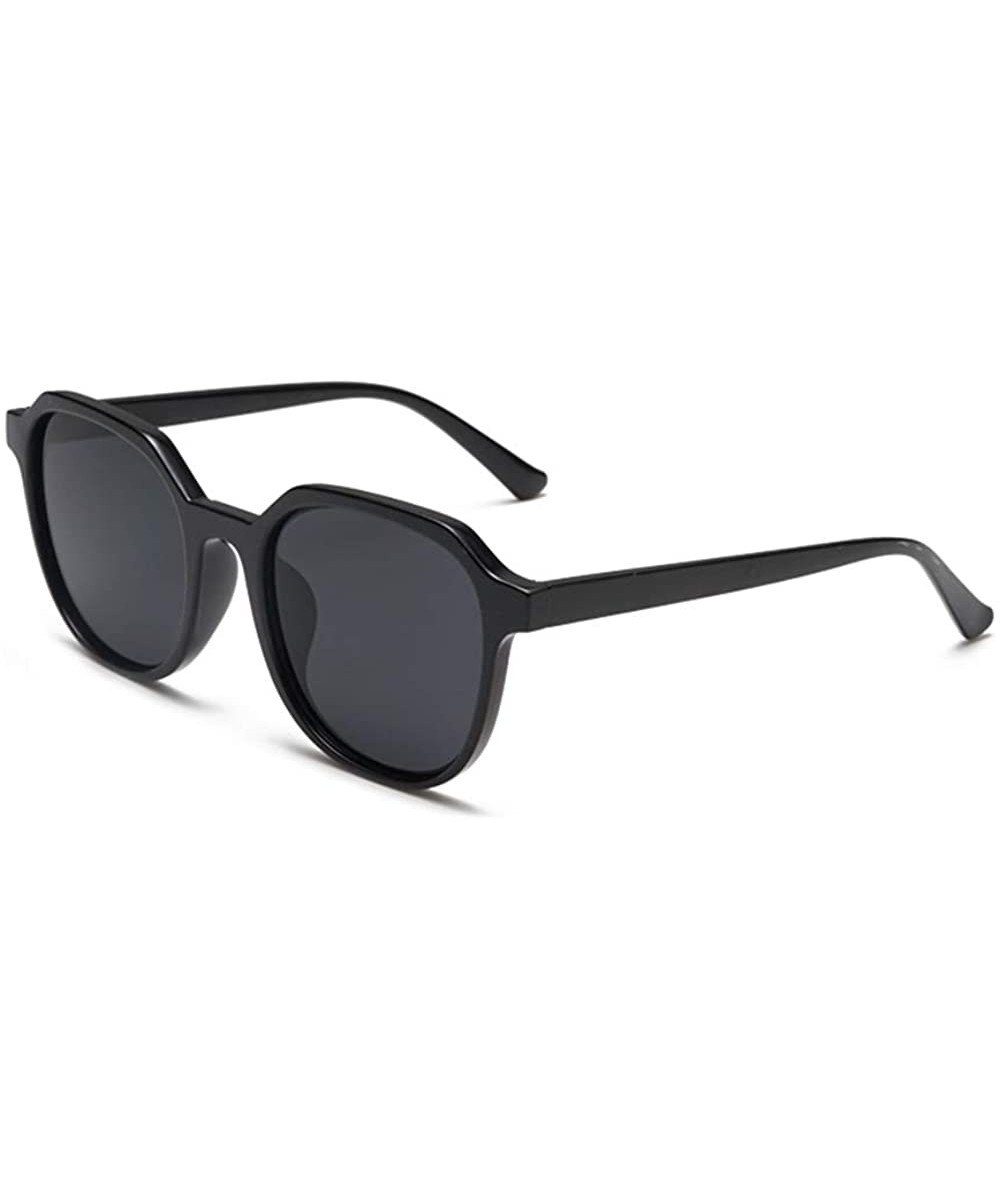 Retro Jelly Color Small Frame Fashion Sunglasses UV400 54mm for Men Women - Black - CE18TLC4CO4 $6.13 Round