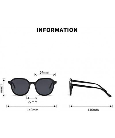 Retro Jelly Color Small Frame Fashion Sunglasses UV400 54mm for Men Women - Black - CE18TLC4CO4 $6.13 Round