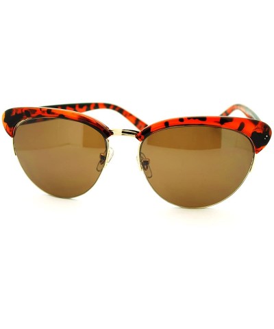 Womens Sunglasses Unique Round Vintage Retro Designer Frame - Tortoise - CU11DNYEY0T $6.61 Round