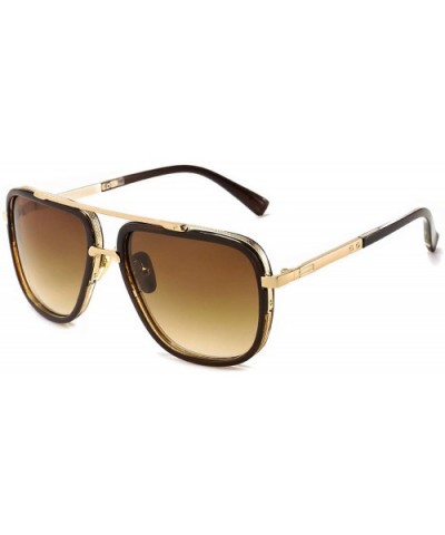Women's Sunglasses Oversized Square Fashion Style Printed Metal Frame - CH1920KKHG3 $16.29 Square