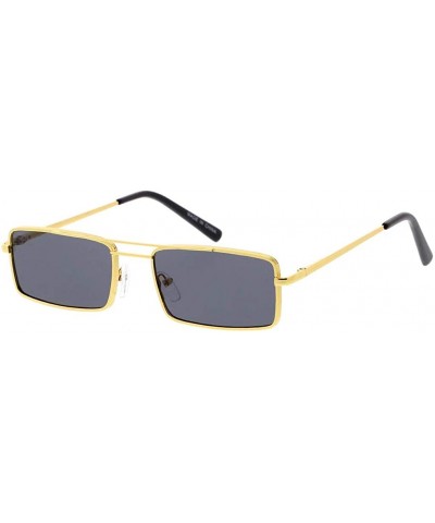 Fashion Wired Frame Retro Skinny Rectangular Lens Sunglasses L24 - Black - CH1929AGM8G $9.55 Rectangular