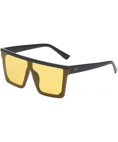 Square Oversized Sunglasses Unisex Flat Top Fashion Shades (Style D) - CE196IMQOXO $6.23 Oversized