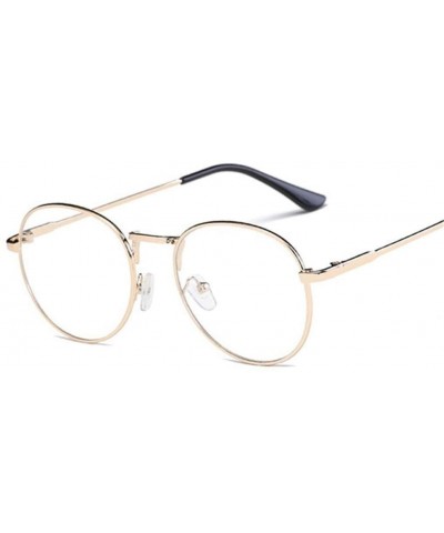 Men Glasses Frame Women Eyeglasses Frame Vintage Round Clear Lens Glasses Optical Spectacle Frame - Silver - CS194O4R3WY $19....