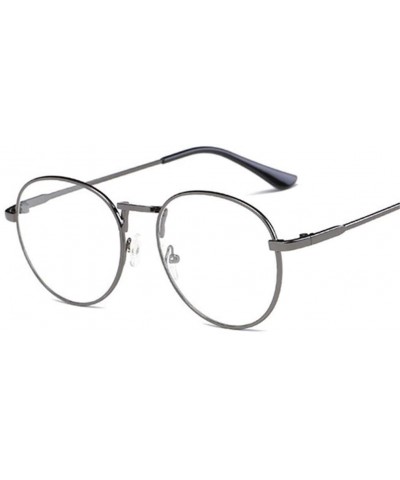 Men Glasses Frame Women Eyeglasses Frame Vintage Round Clear Lens Glasses Optical Spectacle Frame - Silver - CS194O4R3WY $19....