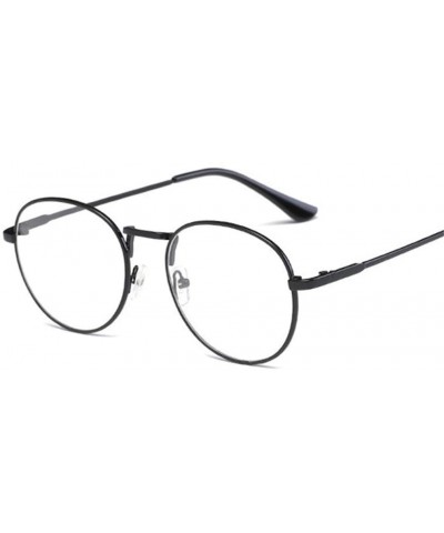 Men Glasses Frame Women Eyeglasses Frame Vintage Round Clear Lens Glasses Optical Spectacle Frame - Silver - CS194O4R3WY $19....