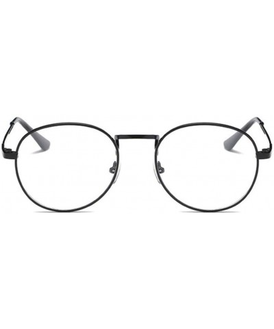 Men Glasses Frame Women Eyeglasses Frame Vintage Round Clear Lens Glasses Optical Spectacle Frame - Silver - CS194O4R3WY $19....