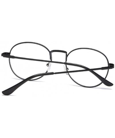 Men Glasses Frame Women Eyeglasses Frame Vintage Round Clear Lens Glasses Optical Spectacle Frame - Silver - CS194O4R3WY $19....