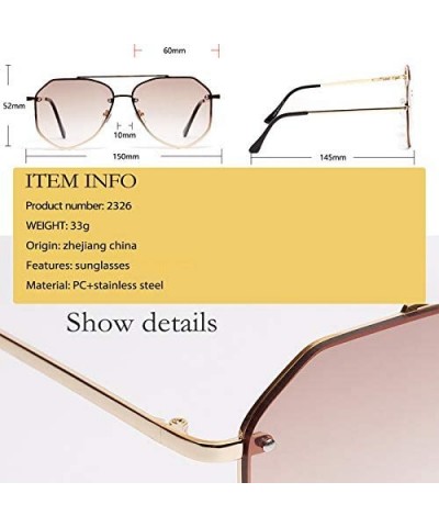 Men's Sunglasses Fashion Oversized Sunglasses Men Brand Designer Goggle Sun Glasses Female Style - Blue Pink - CU18A03ZOH0 $6...