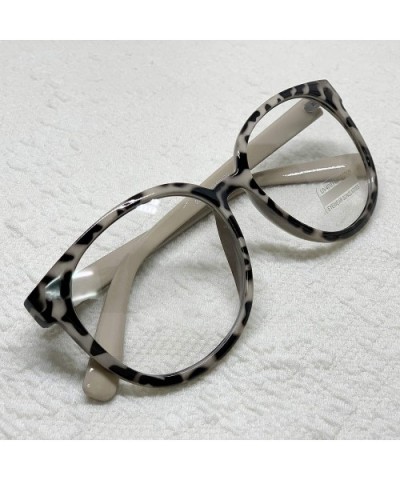 Oversized Big Round Horn Rimmed Eye Glasses Clear Lens Oval Frame Non Prescription - Beige Leopard 92815 - C018ANCZXDC $7.00 ...