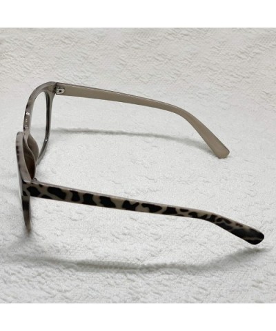 Oversized Big Round Horn Rimmed Eye Glasses Clear Lens Oval Frame Non Prescription - Beige Leopard 92815 - C018ANCZXDC $7.00 ...