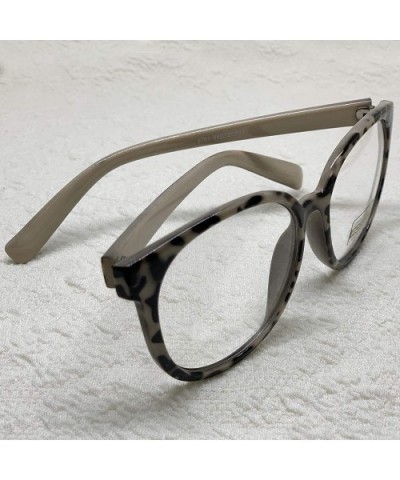 Oversized Big Round Horn Rimmed Eye Glasses Clear Lens Oval Frame Non Prescription - Beige Leopard 92815 - C018ANCZXDC $7.00 ...